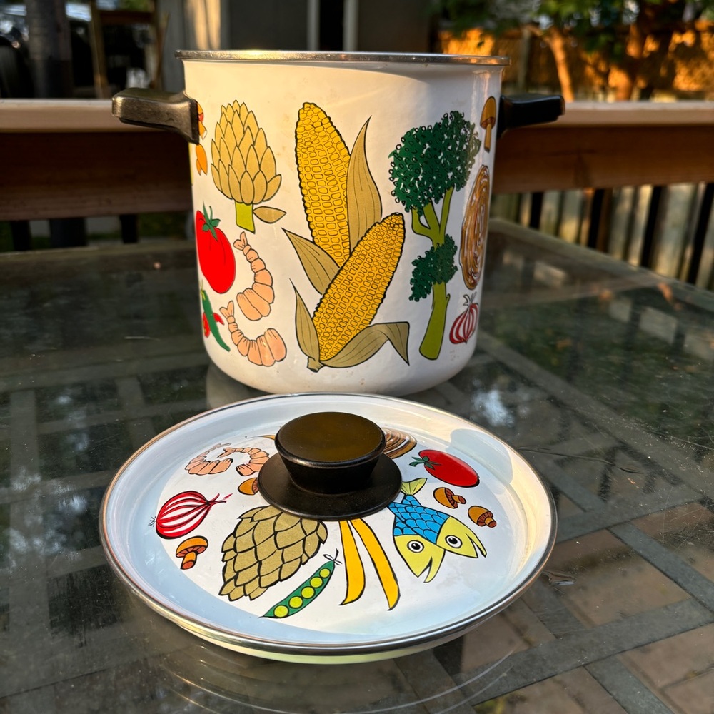 Vintage 1970s San Ignacio Kitsch enamelware stock pot - Picture 3 of 7